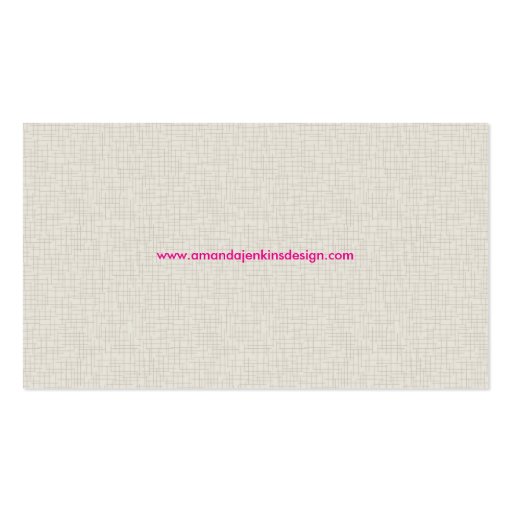 Simple Linen Calling Card Business Card Template (back side)