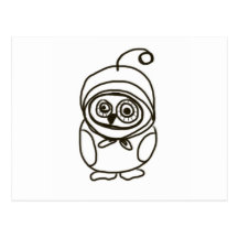 simple lovable owl postcards