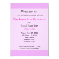 Simple, lovely pink graduation announcement custom announcement