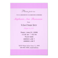 Simple, lovely pink graduation announcement personalized invites