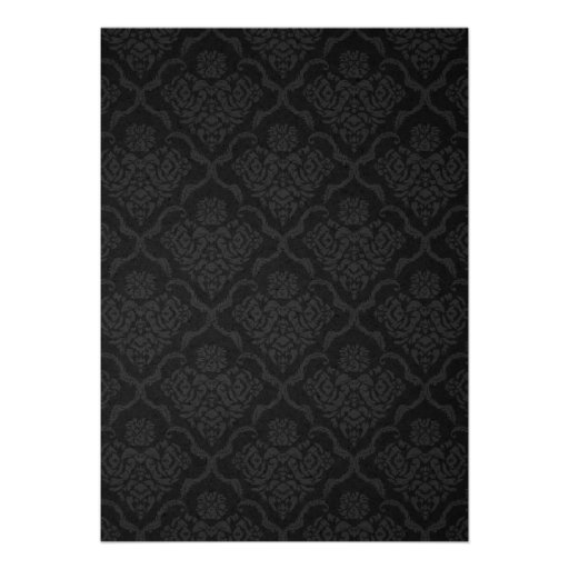 Simple Luxury Black Damask Wedding Invitations