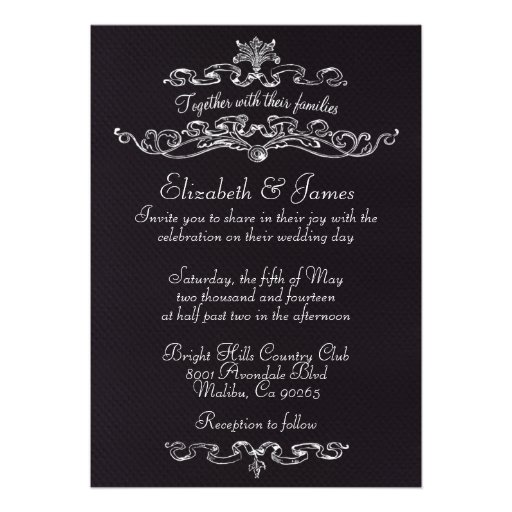 Simple Luxury Black Wedding Invitations