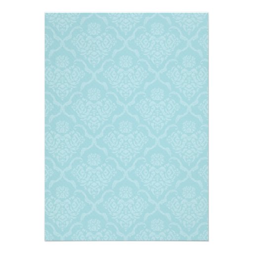 Simple Luxury Blue Damask Wedding Invitations