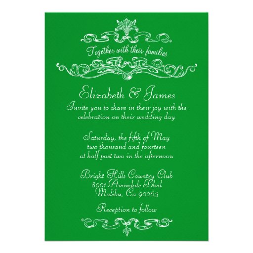 Simple Luxury Green Wedding Invitations