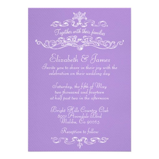 Simple Luxury Lavender Wedding Invitations