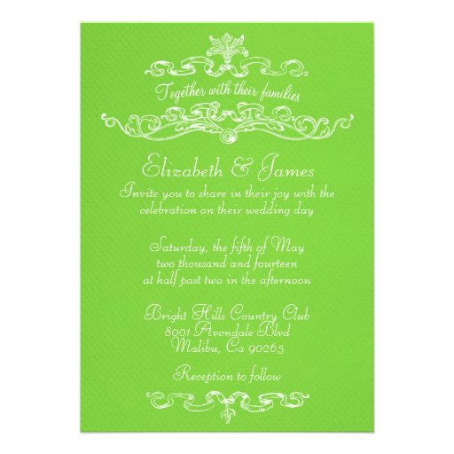 Simple Luxury Lime Wedding Invitations