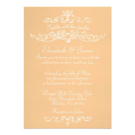 Simple Luxury Peach Wedding Invitations