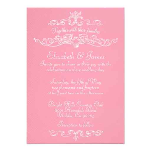 Simple Luxury Pink Wedding Invitations