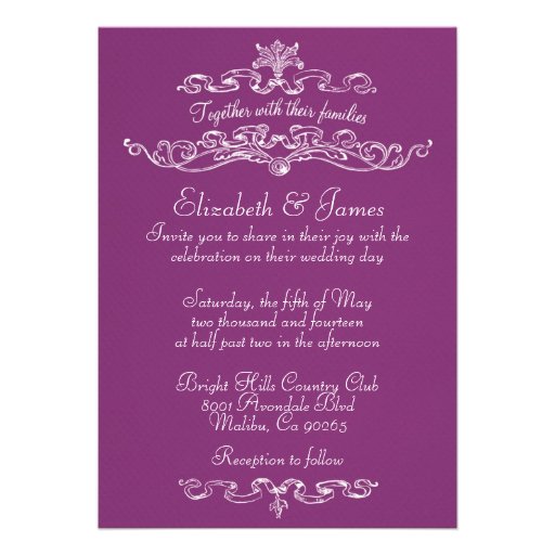 Simple Luxury Purple Wedding Invitations