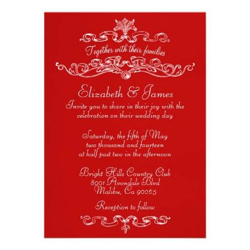 Simple Luxury Red Wedding Invitations