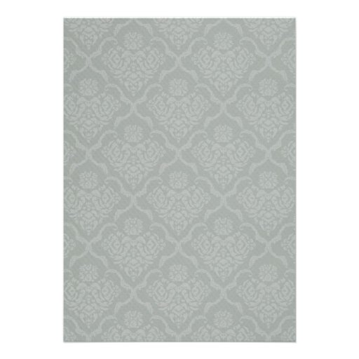 Simple Luxury Silver Damask Wedding Invitations