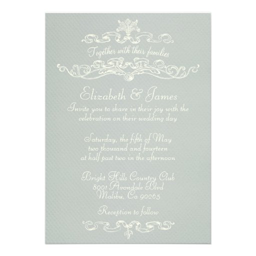 Simple Luxury Silver Wedding Invitations