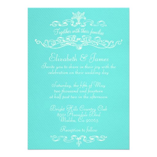 Simple Luxury Teal Wedding Invitations