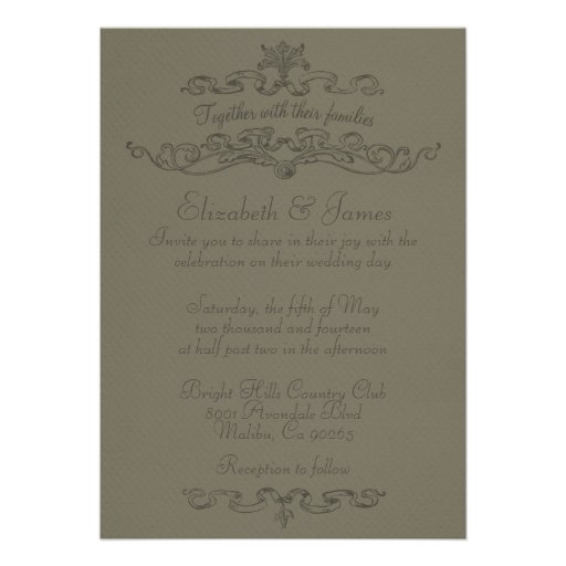 Simple Luxury Vintage Wedding Invitations