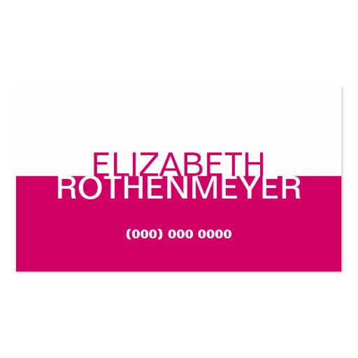 Simple Magenta Panel Business Card (front side)