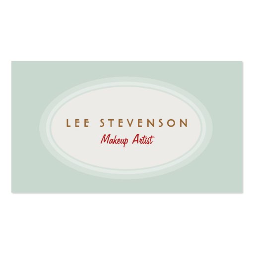 Simple Makeup Artist Light Turquoise Blue Business Cards (front side)