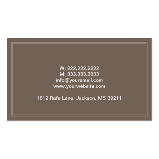 Simple Marriage Counselling Business Card (brown) (back side)