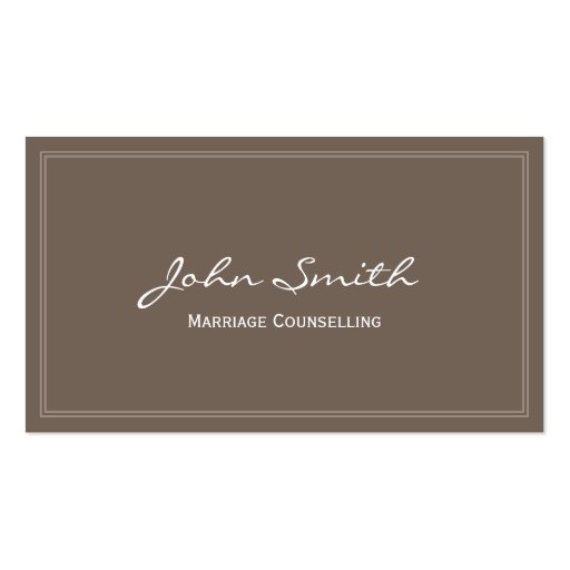 Simple Marriage Counselling Business Card (brown) (front side)