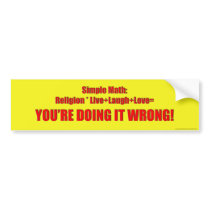 Simple Math Bumper Sticker
