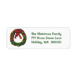 Simple Merry Christmas Wreath Return Address Label