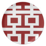Simple Minimalist Double Happiness Chinese Wedding plates
