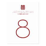 Simple Minimalist Double Happiness Chinese Wedding postcards