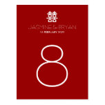 Simple Minimalist Double Happiness Chinese Wedding postcards