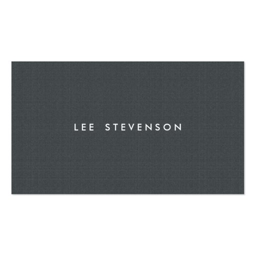 Simple Minimalistic Charcoal Gray Texture Look Business Cards (front side)