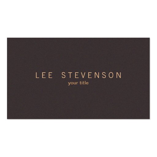 Simple Minimalistic Solid Brown Suede Texture Look Business Card (front side)