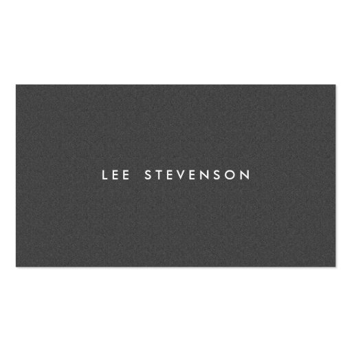 Simple Minimalistic Solid Charcoal Gray Wool Look Business Cards (front side)
