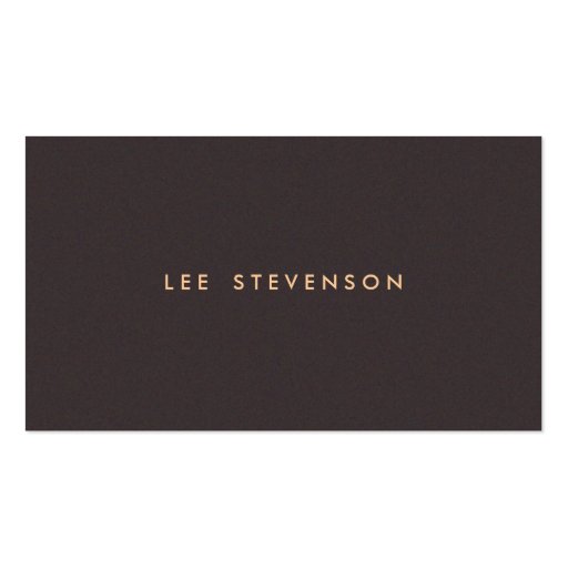 Simple Minimalistic Solid Dark Brown Suede Look Business Card (front side)