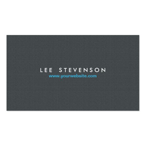 Simple Minimalistic Solid Gray Linen Look No. 2 Business Card Template (front side)