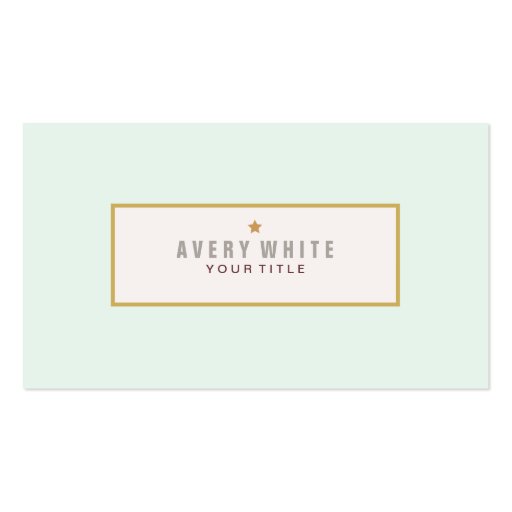 Simple Mint Blue Vintage Meets Modern Style Business Cards (front side)
