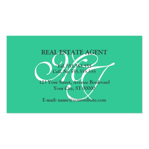 Simple Mint Green Business Card (back side)