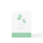 Simple Mint Green Butterfly RSVP Note