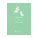 Simple Mint Green Butterfly RSVP