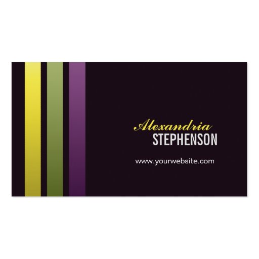 Simple Modern 3 Vertical Stripes Business Cards (front side)