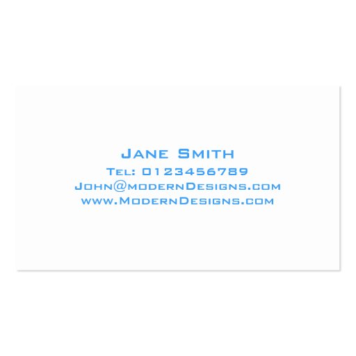 Simple Modern Black & Blue Swoosh - Business Card (back side)