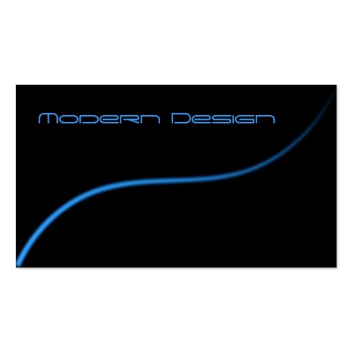 Simple Modern Black & Blue Swoosh - Business Card