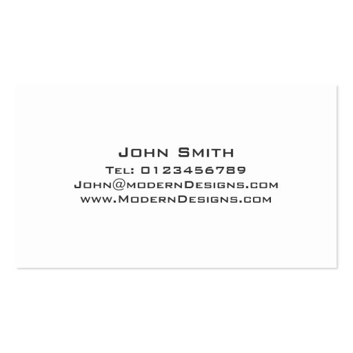 Simple Modern Black & Green Swoosh - Business Card (back side)