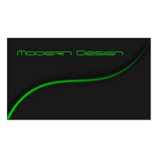 Simple Modern Black & Green Swoosh - Business Card