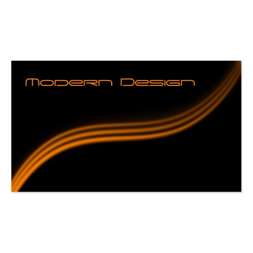 Simple Modern Black, Orange Swoosh - Business Card (front side)