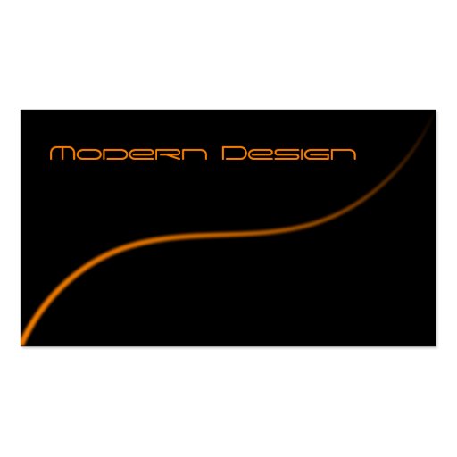 Simple Modern Black, Orange Swoosh - Business Card (front side)