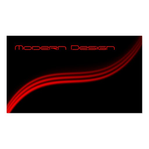 Simple Modern Black, Red Swoosh - Business Card (front side)