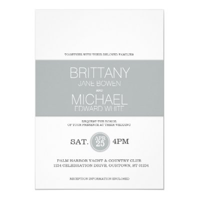 Simple Modern Classy Wedding 5" X 7" Invitation Card