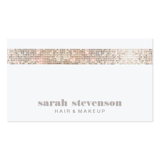 Simple Modern FAUX Sequins Beauty and Fashion Business Card (front side)