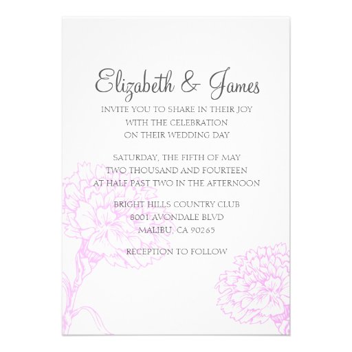 Simple Modern Flower Wedding Invitations