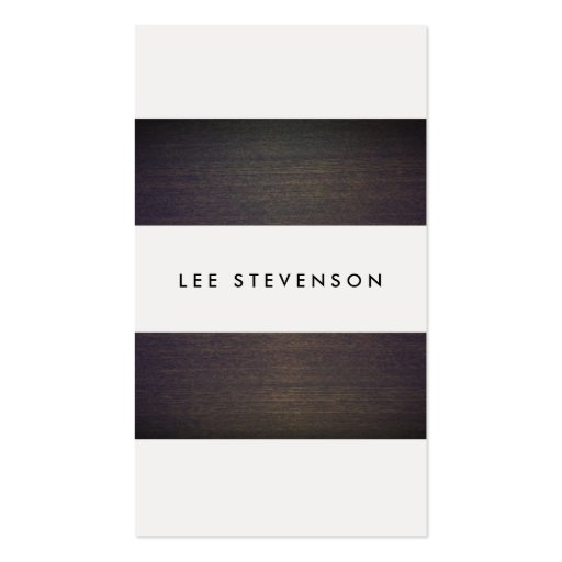 Simple Modern Stripes Wood Look Vertical Business Cards (front side)