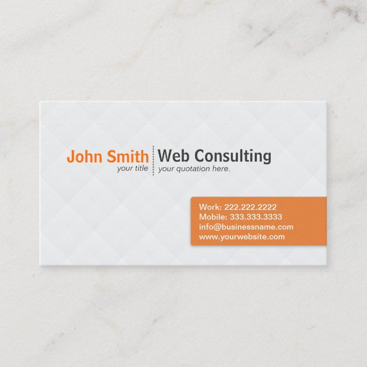 Simple Modern Web Consulting Business Card Zazzle