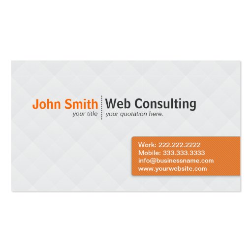 Simple Modern Web Consulting business card (front side)